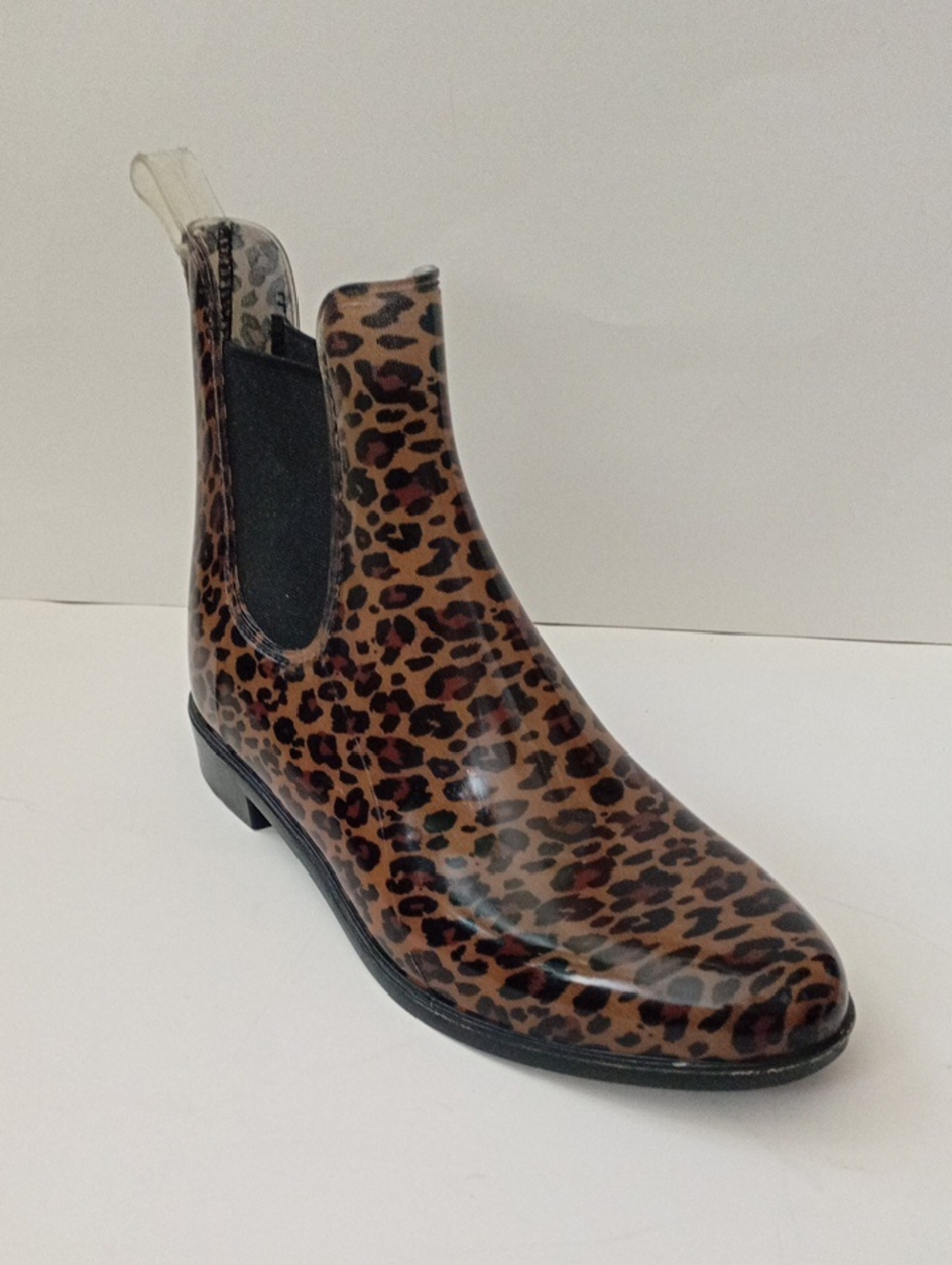 Joe Fresh Leopard Print Ankle Rain Boots - Brown and Black Women's Size 10